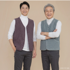 가1A42 담 누빔 스냅 조끼