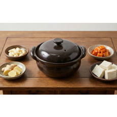 다3E18 옹기 고리손잡이 뚝배기