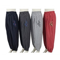 바1L10 목단 꽃 바지